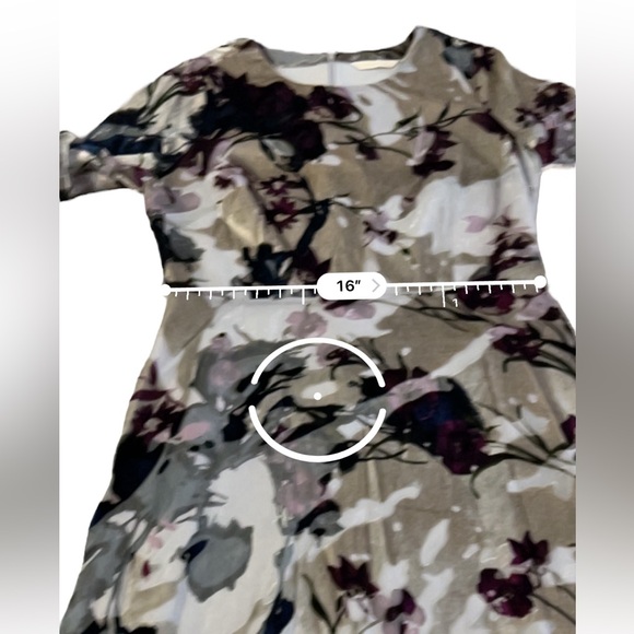 Soft Surroundings Annika Velvet Aster Grey Floral Midi Dress, Small - Picture 11 of 12